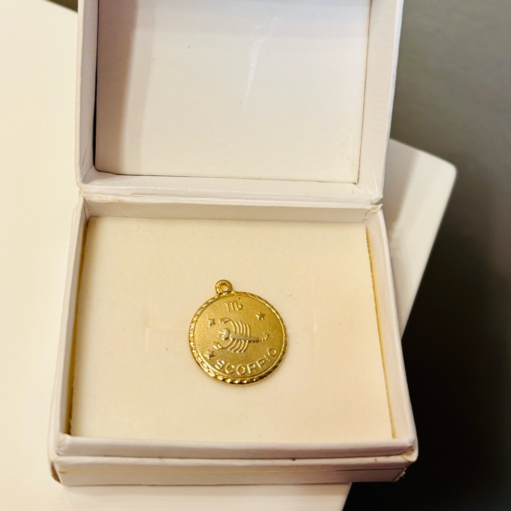 3/$30 Scorpio Zodiac Pendant - gold tone